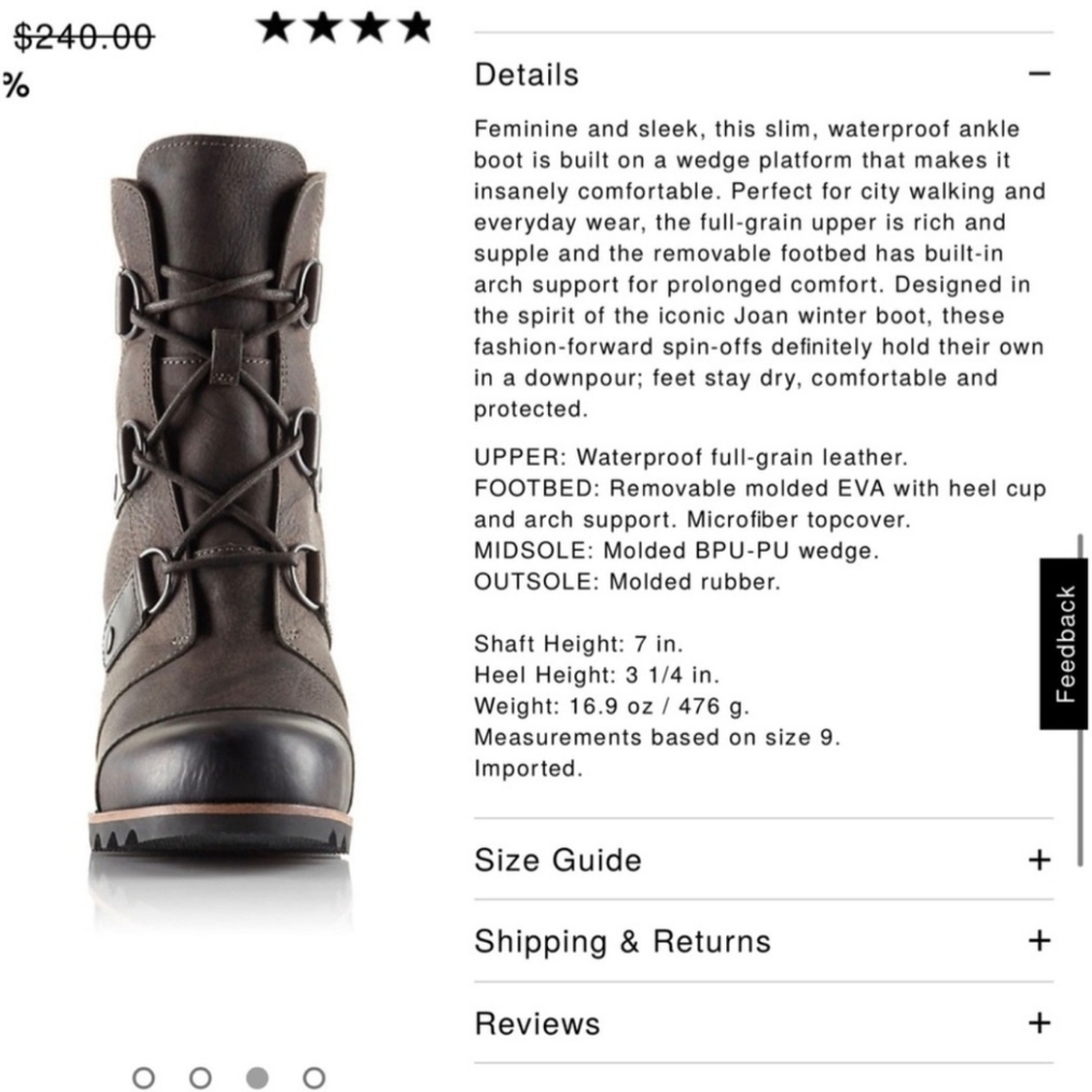 SOREL Joan of Arctic mid wedge boot, women’s 6.5 - Picture 4 of 16